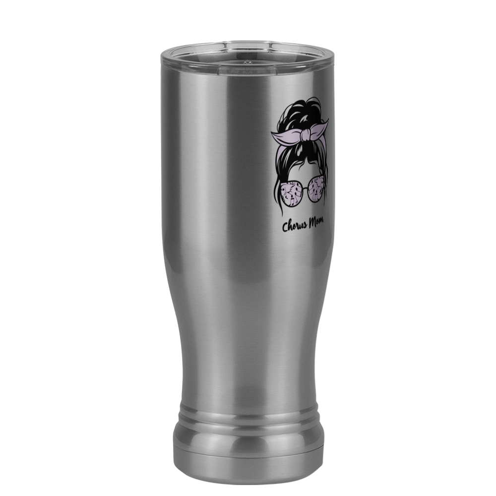 Personalized Messy Bun Pilsner Tumbler (14 oz) - Chorus Mom - Front Right View