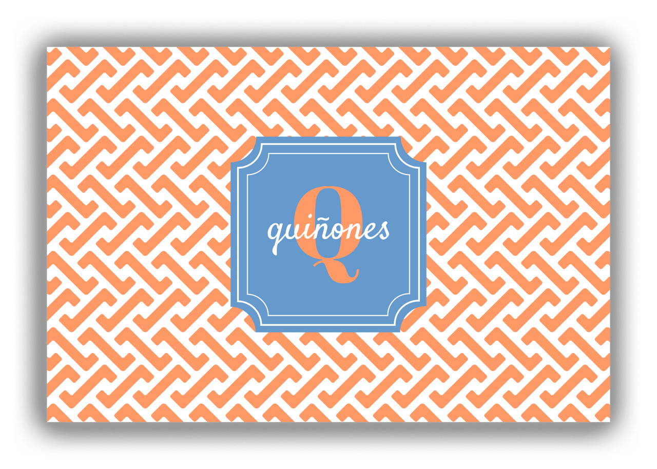 Personalized Mod Canvas Wrap & Photo Print I - Orange with Stamp Nameplate - Front View