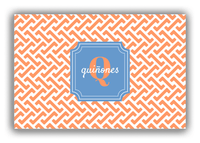Thumbnail for Personalized Mod Canvas Wrap & Photo Print I - Orange with Stamp Nameplate - Front View