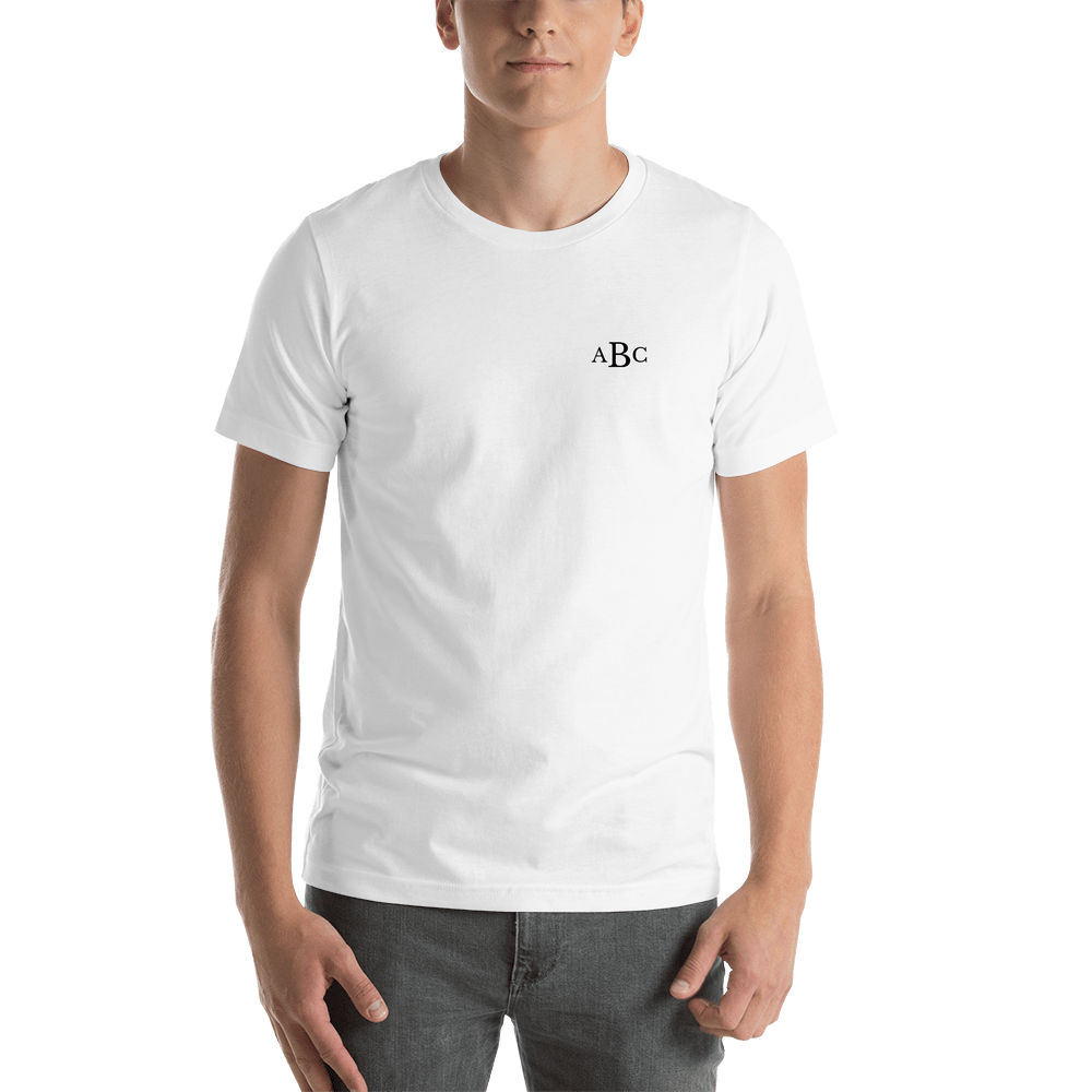 Personalized Monogram Initials T-Shirt - White - Shirt View