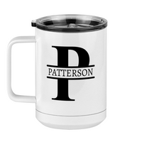 Thumbnail for Personalized Name & Initial Coffee Mug Tumbler with Handle (15 oz) - Left View