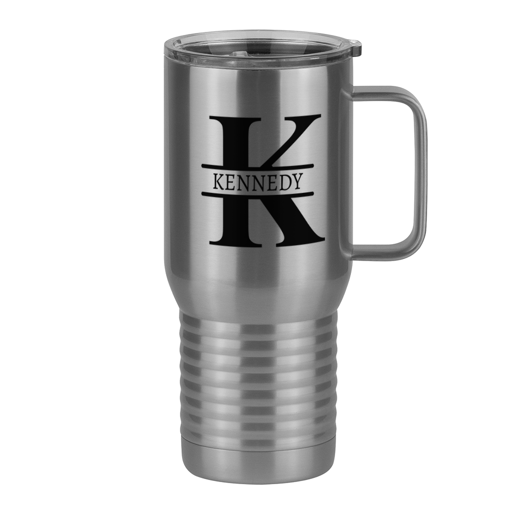 Personalized Name & Initial Travel Coffee Mug Tumbler with Handle (20 oz) - Right View