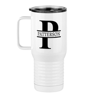 Thumbnail for Personalized Name & Initial Travel Coffee Mug Tumbler with Handle (20 oz) - Left View