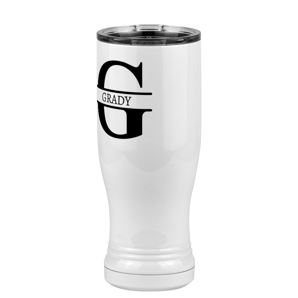 Personalized Name & Initial Pilsner Tumbler (14 oz) - Front Left View