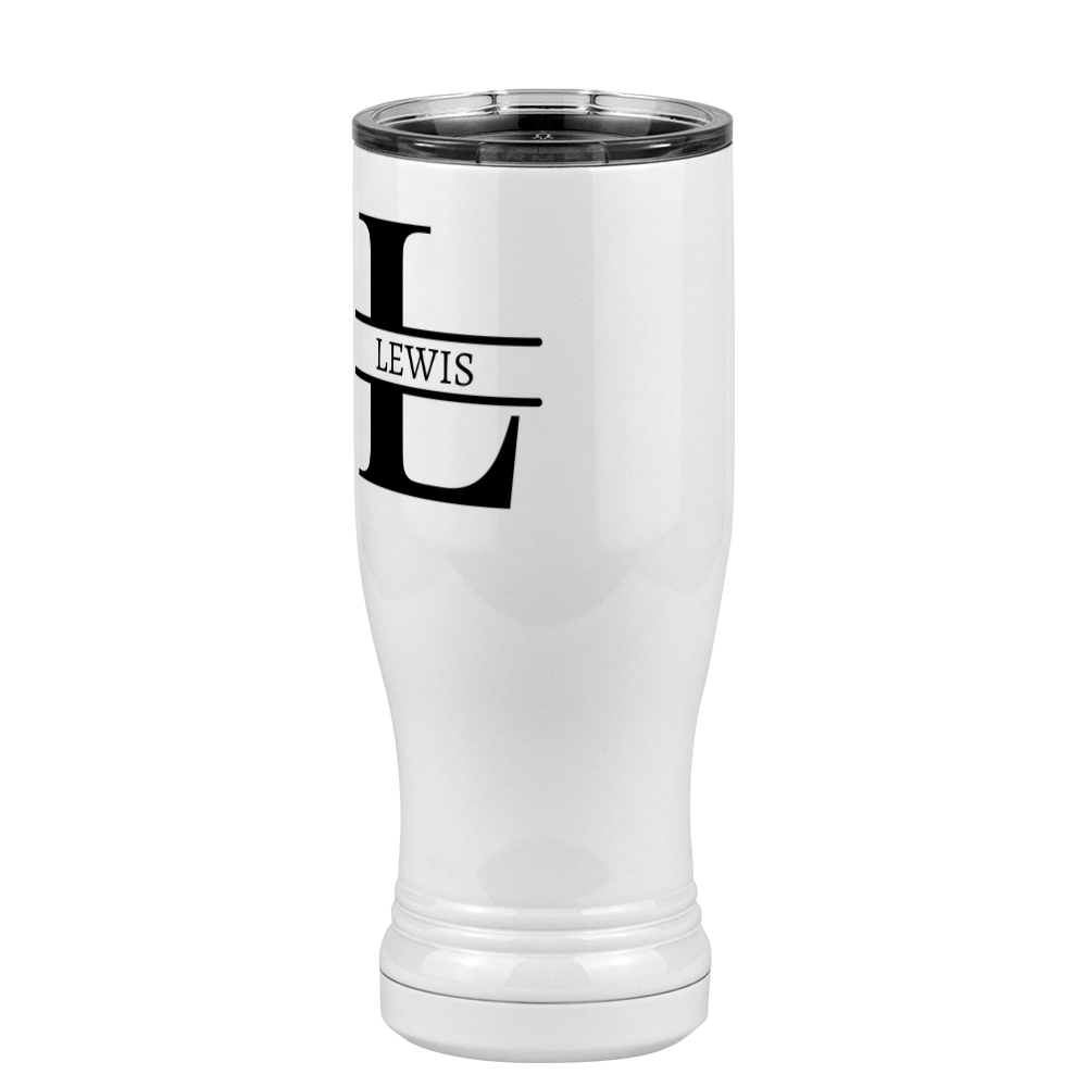 Personalized Name & Initial Pilsner Tumbler (14 oz) - Front Left View