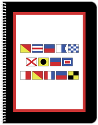 Thumbnail for Personalized Nautical Flags Notebook - Black and Red - Flags without Letters - Front View