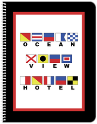 Thumbnail for Personalized Nautical Flags Notebook - Black and Red - Flags with Large Letters - Front View