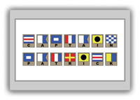 Thumbnail for Personalized Nautical Flags Canvas Wrap & Photo Print - Grey and White - Flags with Light Brown Frames - Multi-Line - Front View