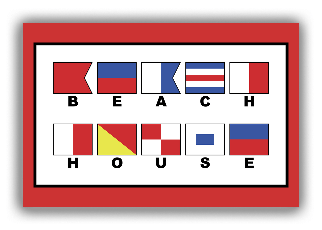 Personalized Nautical Flags Canvas Wrap & Photo Print - Red and Black - Flags with Small Letters - Front View