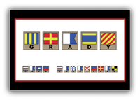 Thumbnail for Personalized Nautical Flags Canvas Wrap & Photo Print II - Black and Red - Flags with Light Brown Frames - Front View
