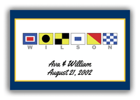 Thumbnail for Personalized Nautical Flags Canvas Wrap & Photo Print III - Navy and Yellow - Flags with Grey Letters - Front View