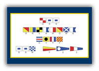 Thumbnail for Personalized Nautical Flags Canvas Wrap & Photo Print - Navy Blue and Gold - Flags with Grey Letters - Multi-Line - Front View
