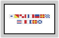 Thumbnail for Personalized Nautical Flags Placemat - Grey and Black - Flags without Letters -  View