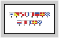 Thumbnail for Personalized Nautical Flags Placemat - Grey and Black - Flags with Small Letters -  View