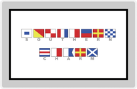 Thumbnail for Personalized Nautical Flags Placemat - Grey and Black - Flags with Grey Letters -  View