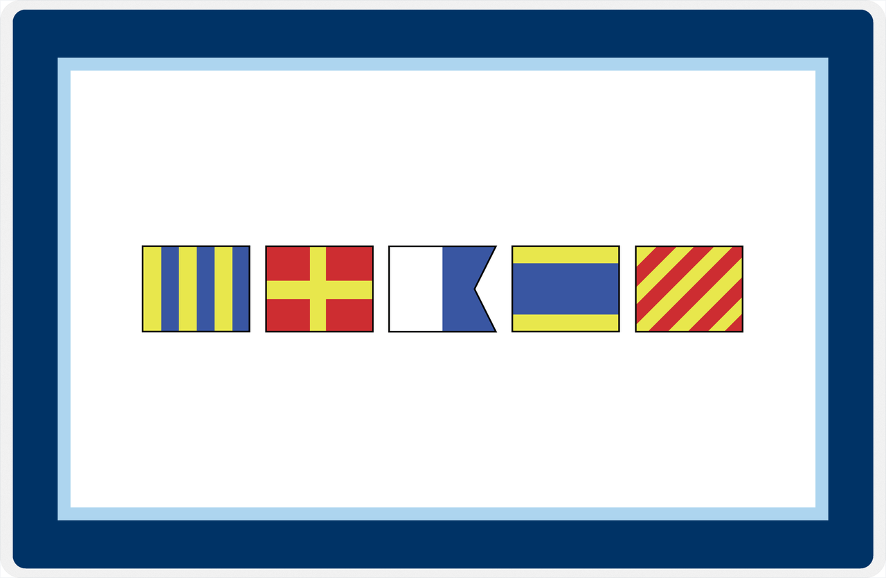 Personalized Nautical Flags Placemat - Navy and Blue - Flags without Letters -  View