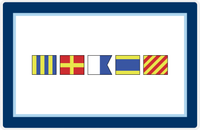 Thumbnail for Personalized Nautical Flags Placemat - Navy and Blue - Flags without Letters -  View