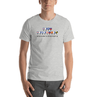 Thumbnail for Personalized Nautical Flags T-Shirt - Grey - Latitude and Longitude - Shirt View