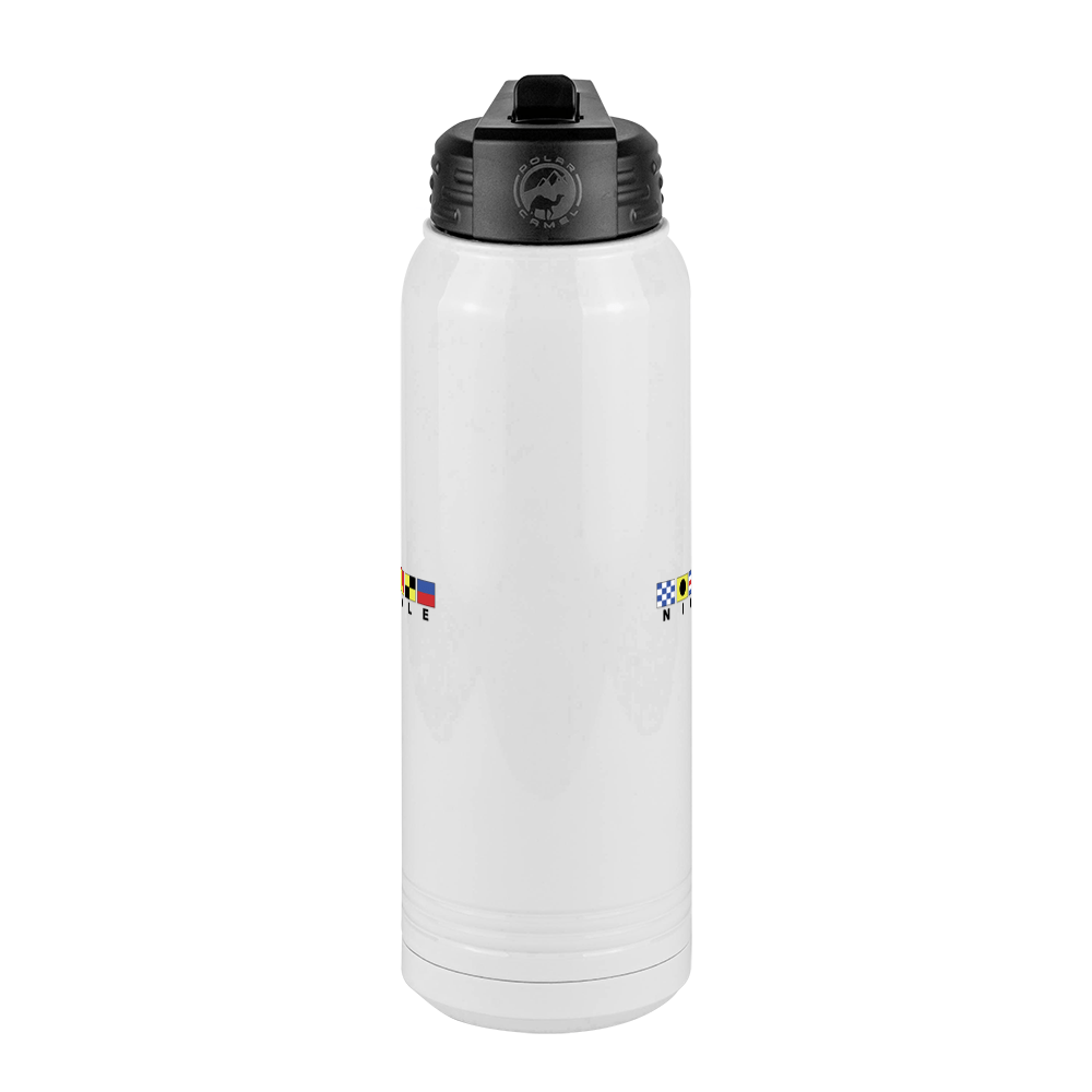 Personalized Nautical Flags Water Bottle (30 oz) - Center View