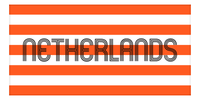 Thumbnail for Personalized Netherlands Striped Beach Towel - Orange and White - Front View