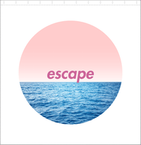 Thumbnail for Personalized Ocean Circle Shower Curtain - White with Pink Sky - Ocean Color II - Decorate View