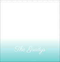 Thumbnail for Personalized Ombre Shower Curtain - Teal and White - With Default Text - Ombre III - Decorate View