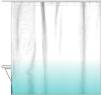 Thumbnail for Personalized Ombre Shower Curtain - Teal and White - No Default Text - Ombre III - Hanging View