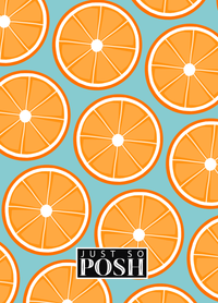 Thumbnail for Personalized Oranges Journal - Blue Background - Square Nameplate - Back View