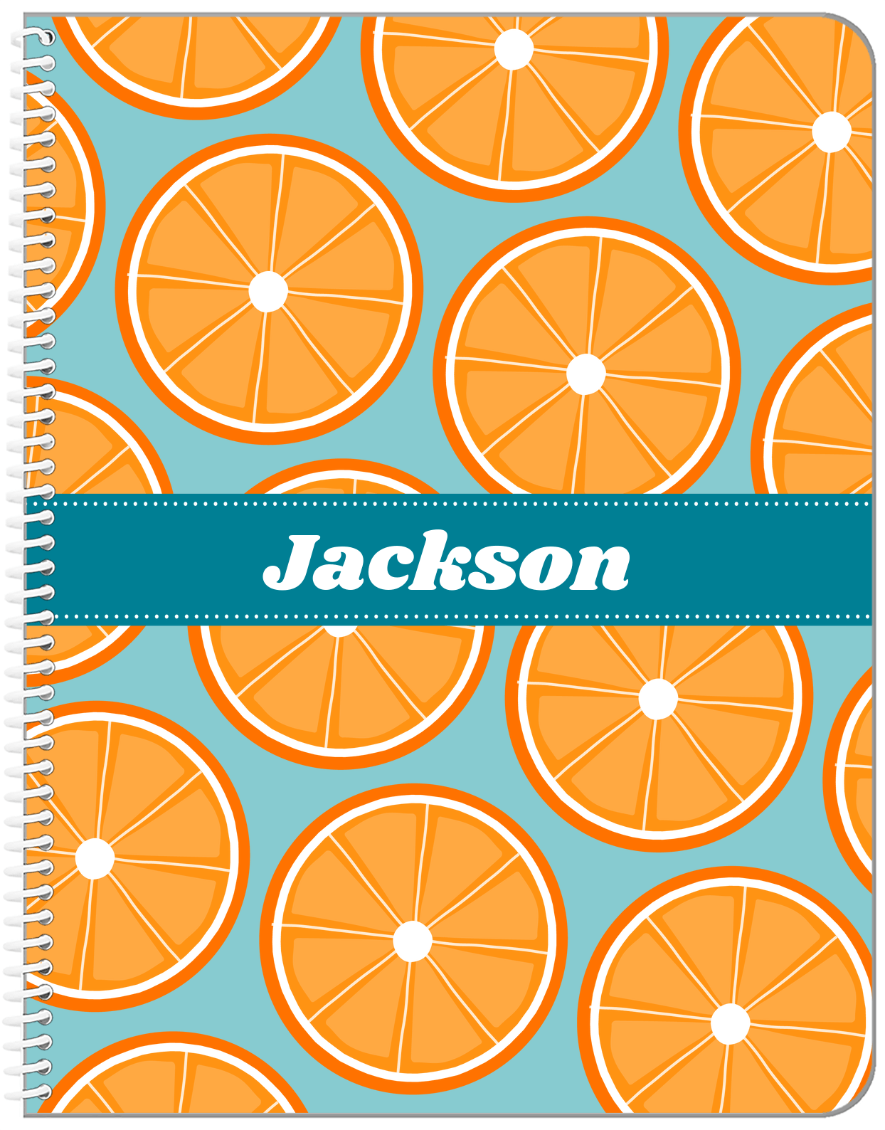 Personalized Oranges Notebook - Ribbon Nameplate - Front View