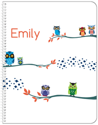 Thumbnail for Personalized Owl Notebook VIII - White Background - Owl I - Front View