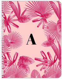 Thumbnail for Personalized Palm Fronds Notebook - Pink Background - Front View