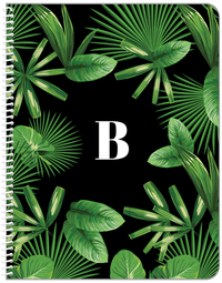 Thumbnail for Personalized Palm Fronds Notebook - Black Background - Front View