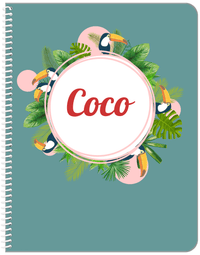 Thumbnail for Personalized Palm Fronds Notebook - Toucans - Front View