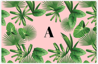 Thumbnail for Personalized Palm Fronds Placemat - Pink Background -  View