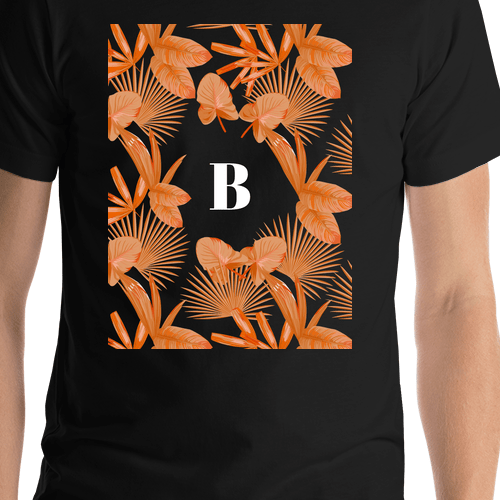 Personalized Palm Fronds T-Shirt - Black - Shirt Close-Up View