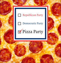 Thumbnail for Personalized Pepperoni Pizza Shower Curtain - Voting Ballot - Decorate View