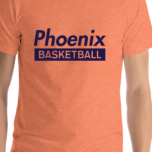 Phoenix Basketball T-Shirt - Orange - Shirt Close-Up View