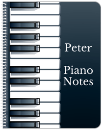Thumbnail for Personalized Piano Keys Notebook - Black Background I - Front View