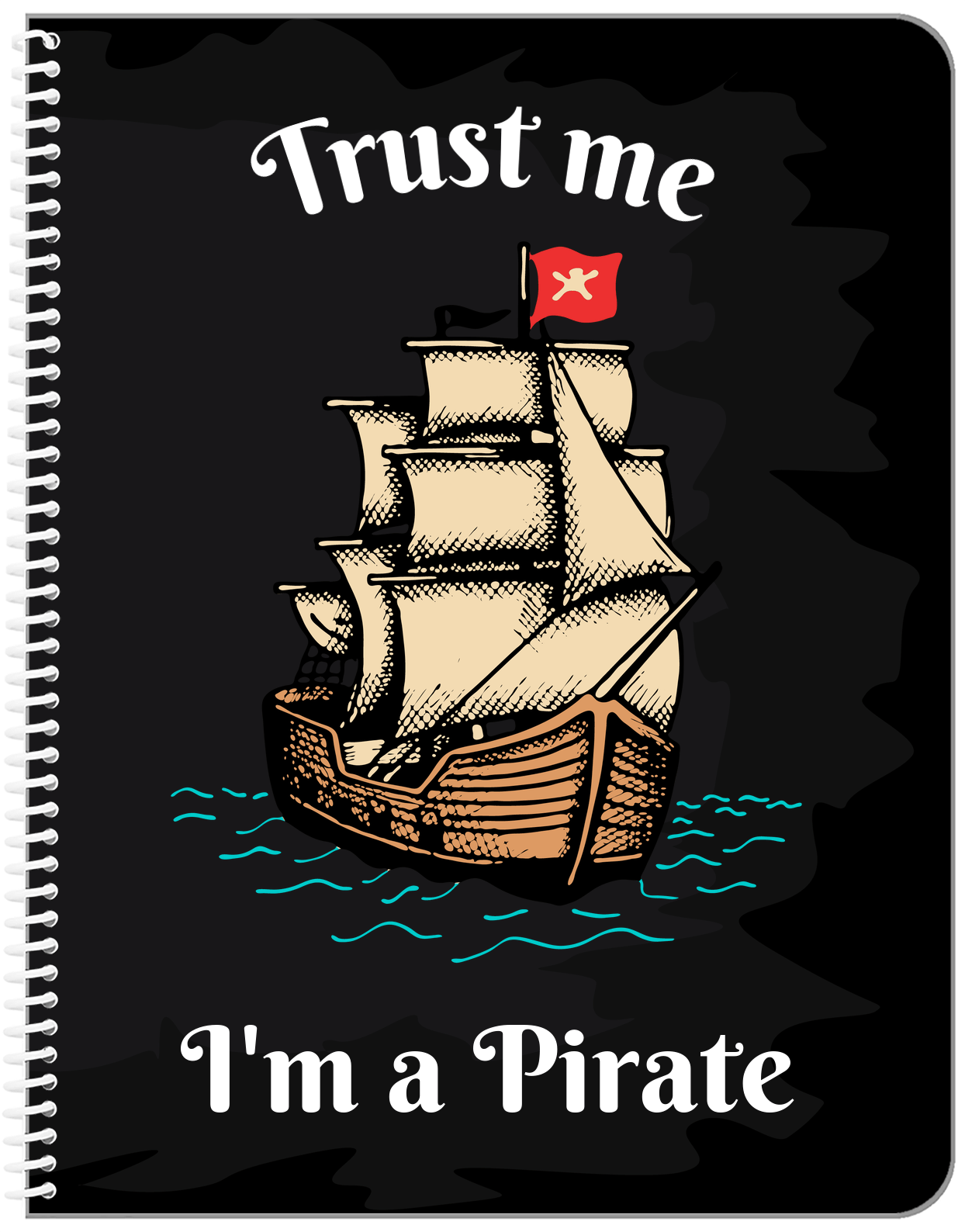 Personalized Pirates Notebook - Trust Me I'm a Pirate - Front View