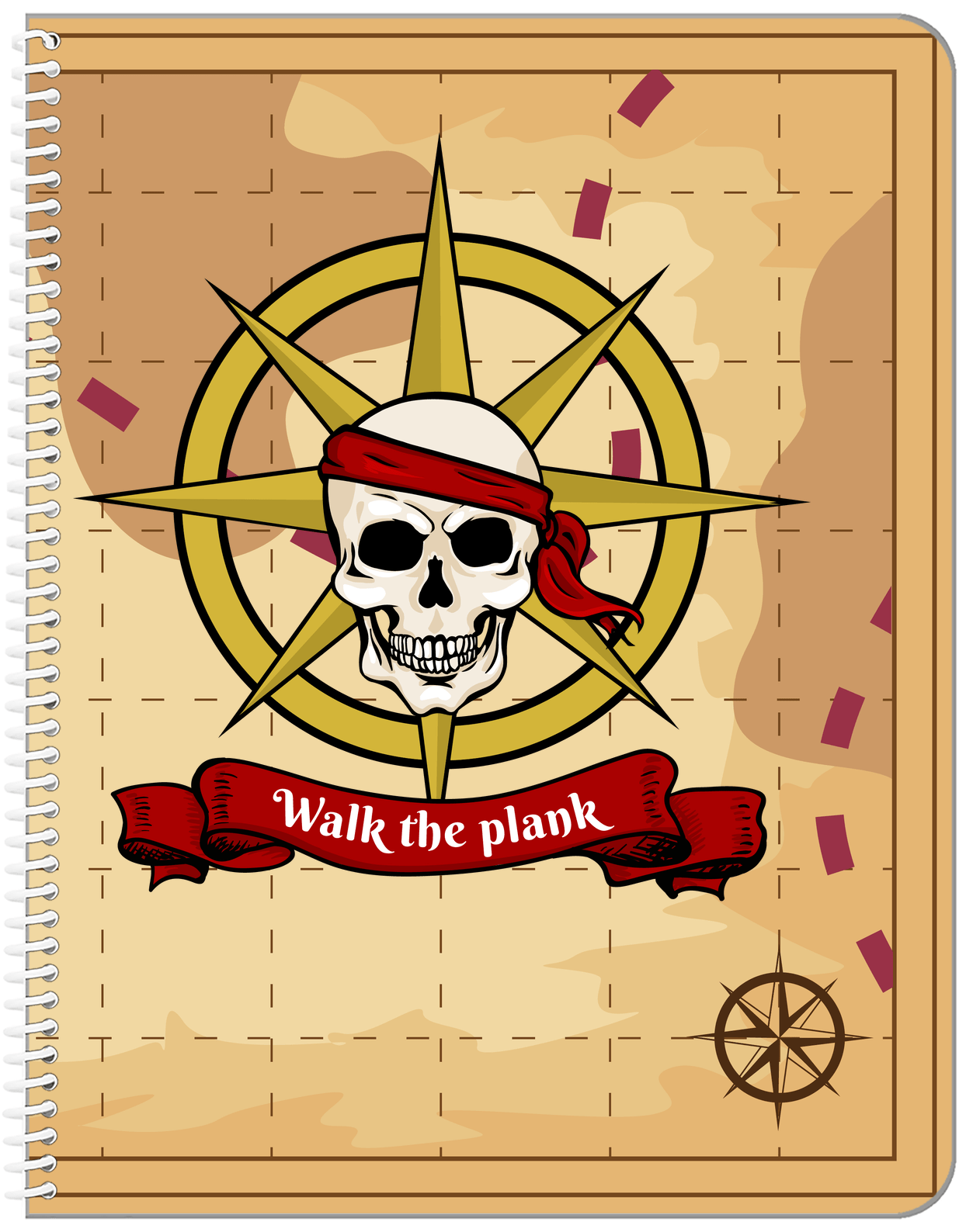 Pirates Notebook - Treasure Map - Front View
