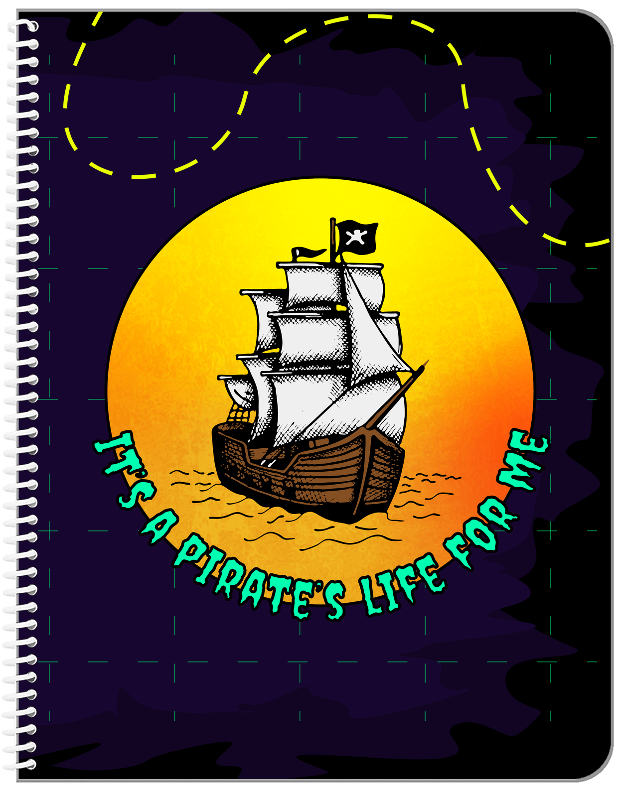 Pirates Notebook - It's a Pirate's Life for Me - Front View