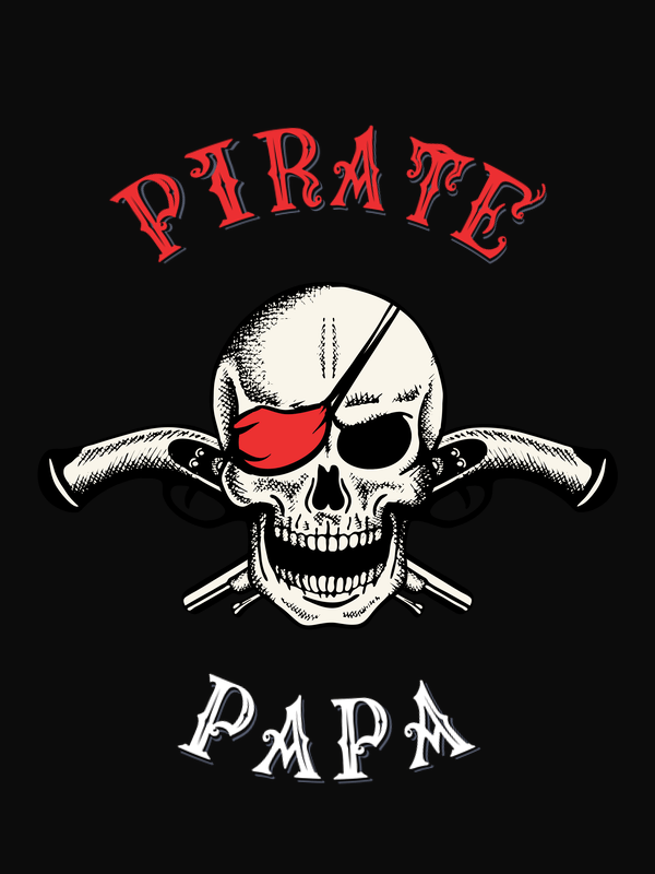 Personalized Pirates T-Shirt - Black - Arms - Decorate View