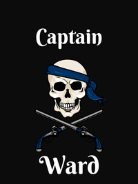 Thumbnail for Personalized Pirate T-Shirt - Black - Arms & Half Bandana - Decorate View