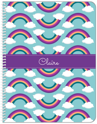 Thumbnail for Personalized Rainbows Notebook - Blue Background - Front View