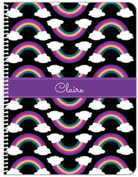 Thumbnail for Personalized Rainbows Notebook - Black Background - Front View
