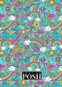 Thumbnail for Personalized Rainbows Journal II - Flower Power - Teal Background - Back View