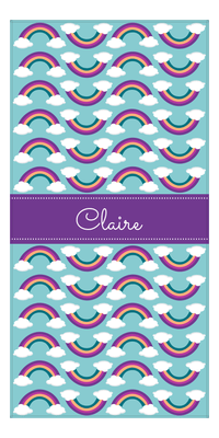 Thumbnail for Personalized Rainbow Beach Towel II - Light Blue Background - Front View