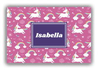 Thumbnail for Personalized Rainbow Canvas Wrap & Photo Print III - Unicorns - Rectangle Nameplate - Front View