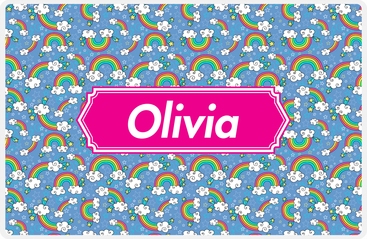 Personalized Rainbow Placemat I - Decorative Rectangle Nameplate -  View