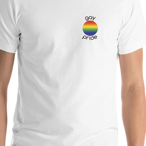 Personalized Rainbow T-Shirt - White - Shirt Close-Up View